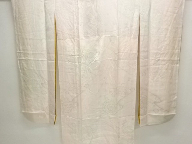 JAPANESE KIMONO / HITOE JUBAN FOR FURISODE / SILK / MIRROR & FLOWERS